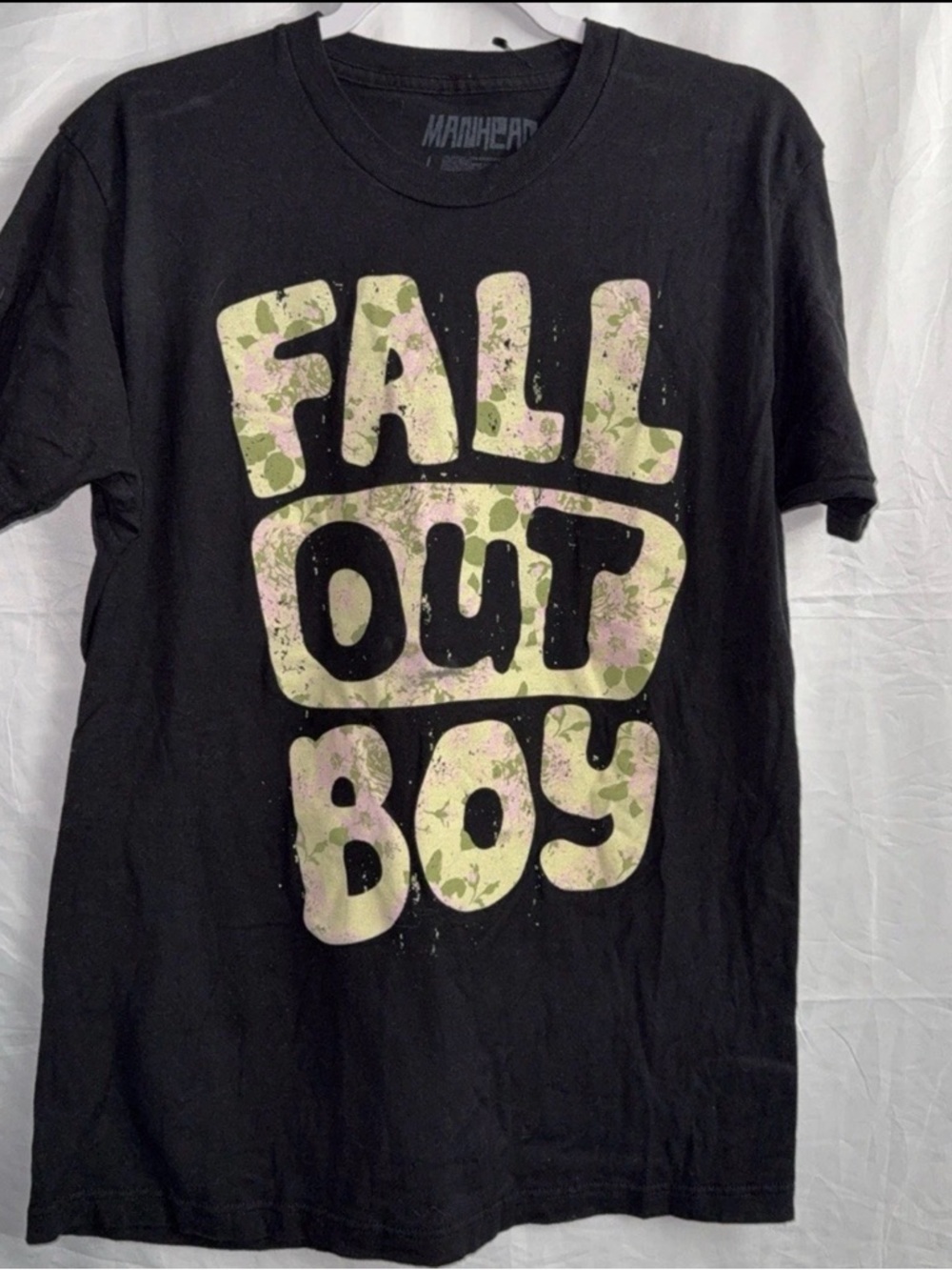Fall Out Boy Graphic Tee - Black with Camouflage Print